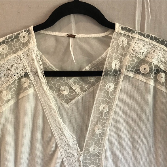 Free People Cream Embellished Blouse - Picture 3 of 7
